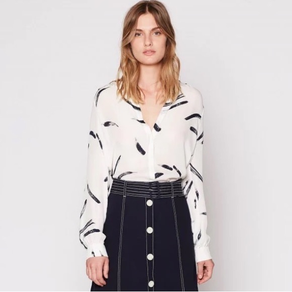 Joie Silk Button Down Blouse - Picture 4 of 7